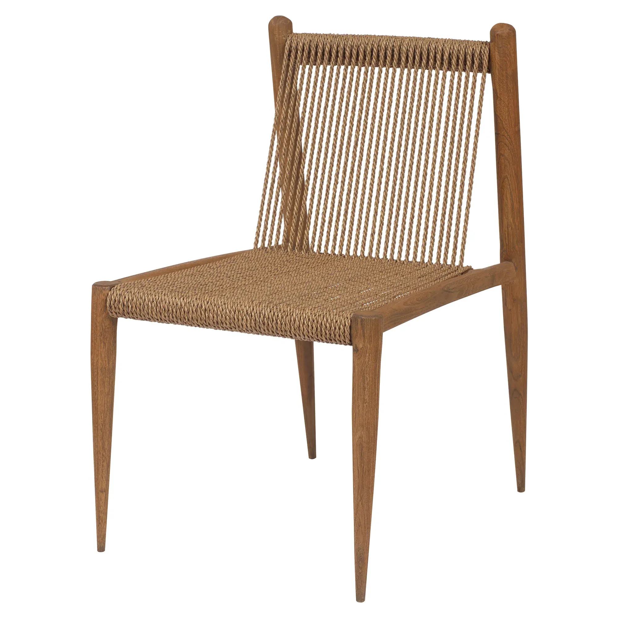 Milan Woven Rope Dining Side Chair - Brown, Teak image