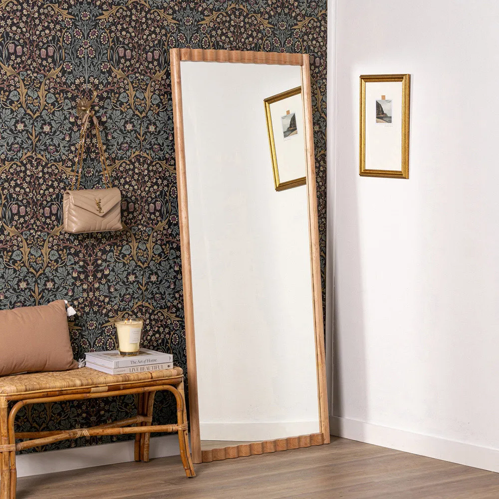 Milani Full Length Floor Mirror - Brown, Wood