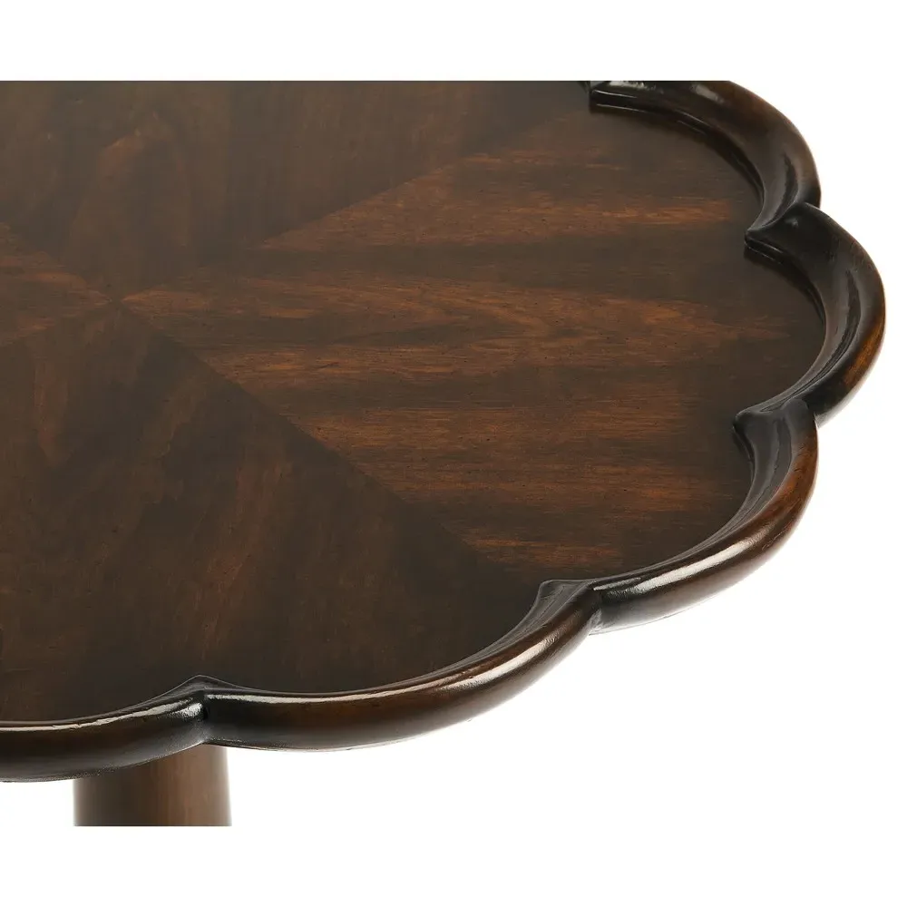 Milena Round Side Table - Dark Brown, Wood