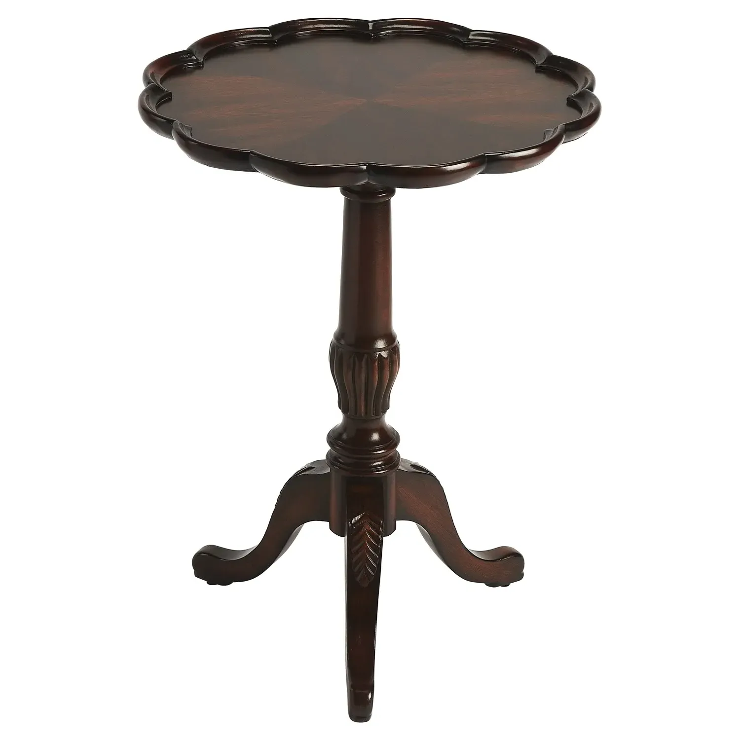 Milena Round Side Table - Dark Brown, Wood