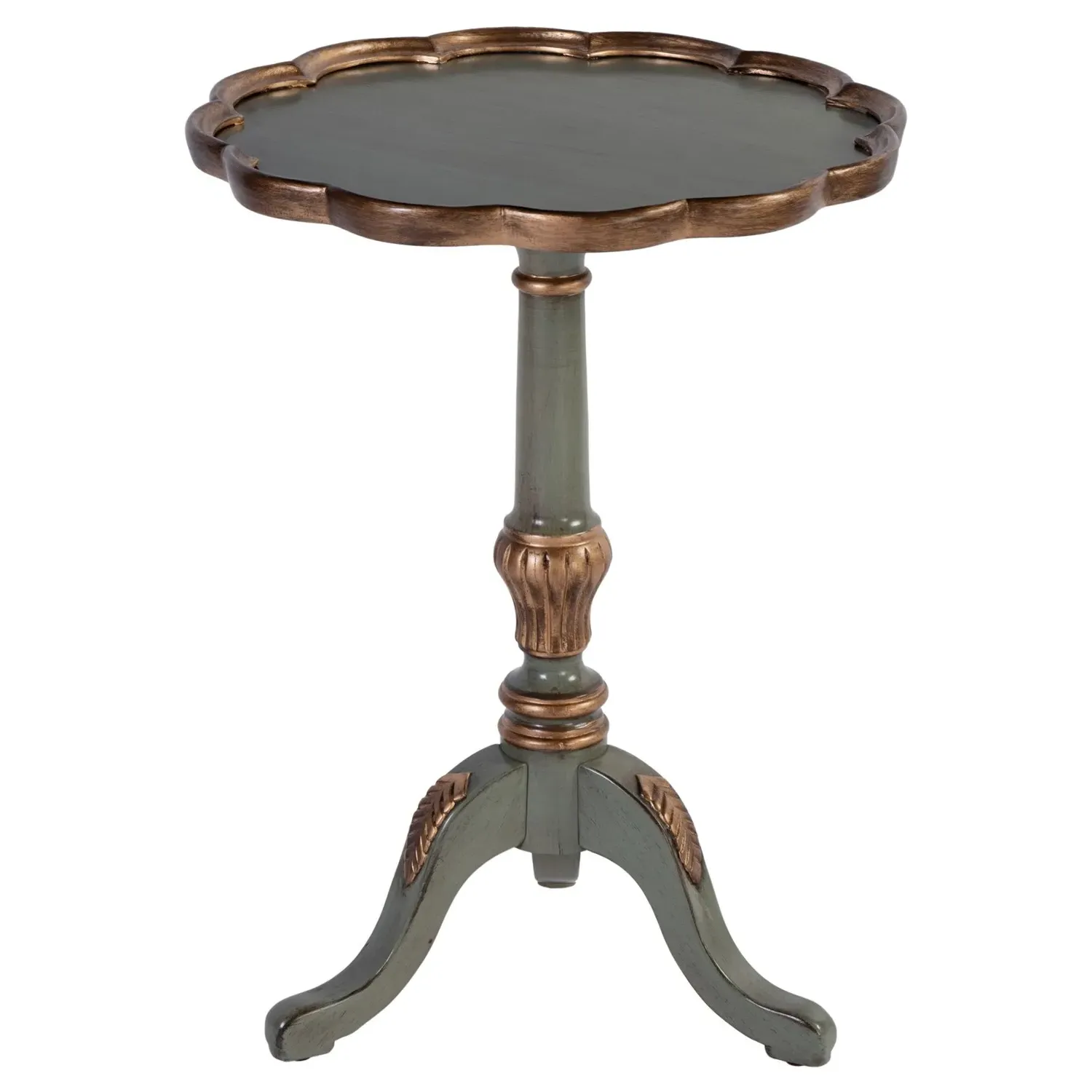 Milena Round Side Table - Green, Wood
