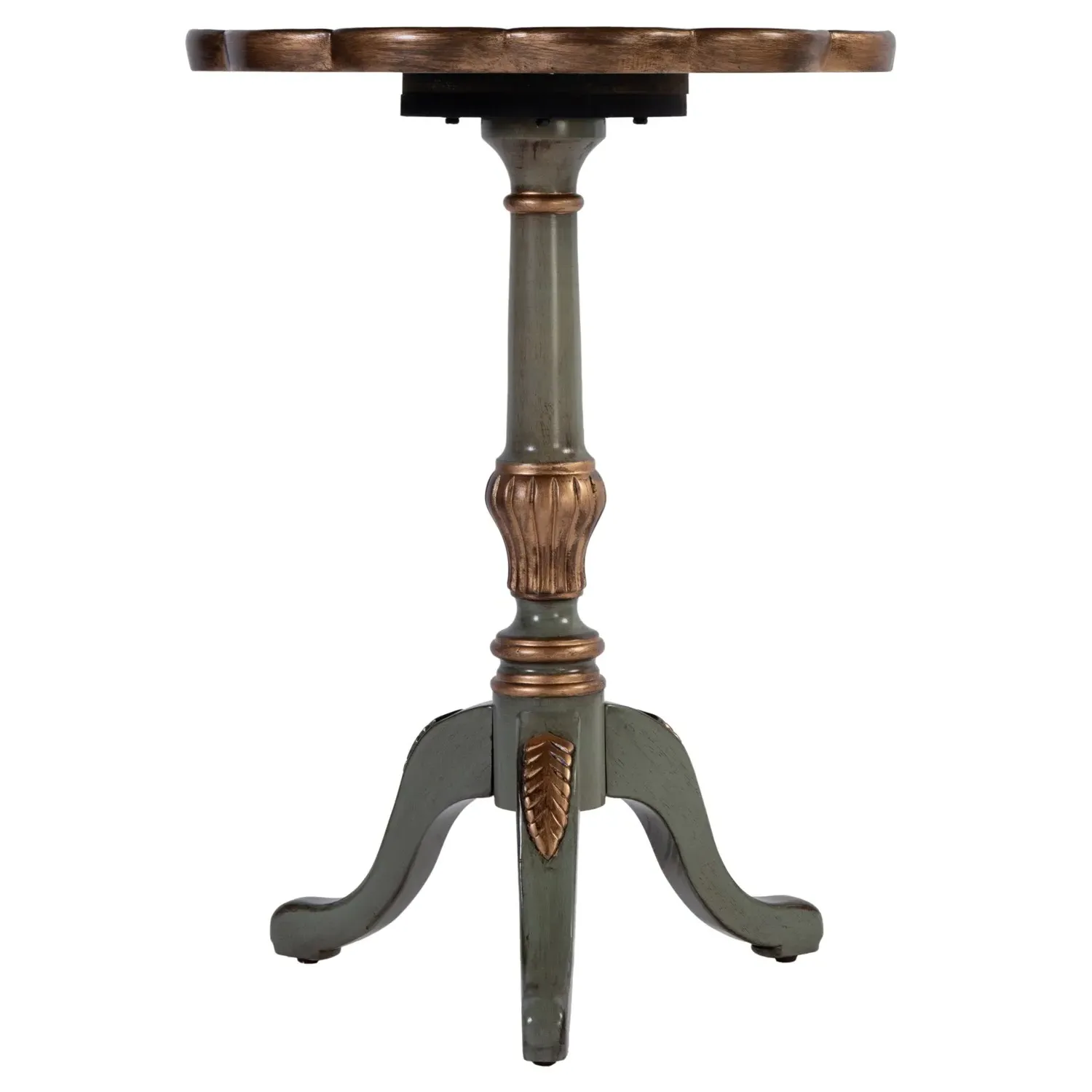 Milena Round Side Table - Green, Wood