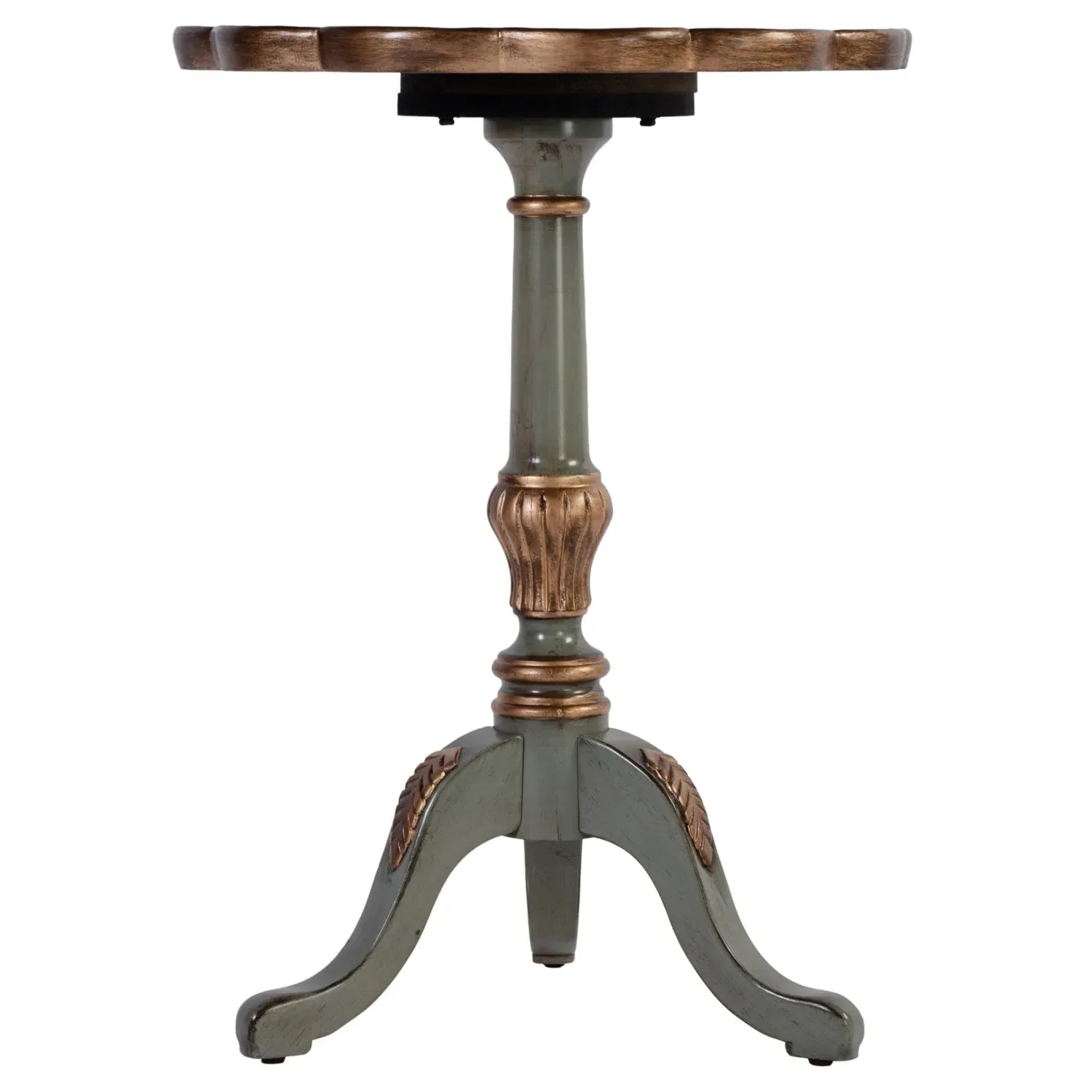 Milena Round Side Table - Green, Wood
