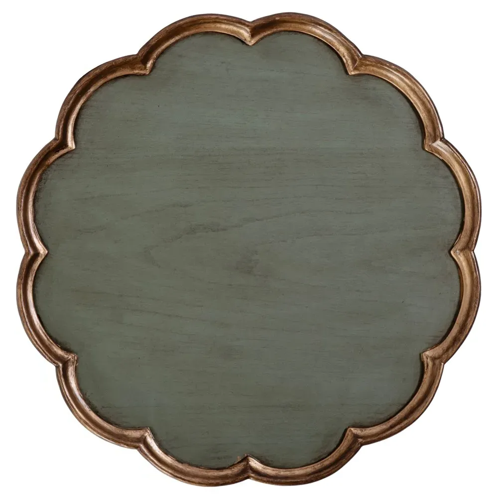 Milena Round Side Table - Green, Wood