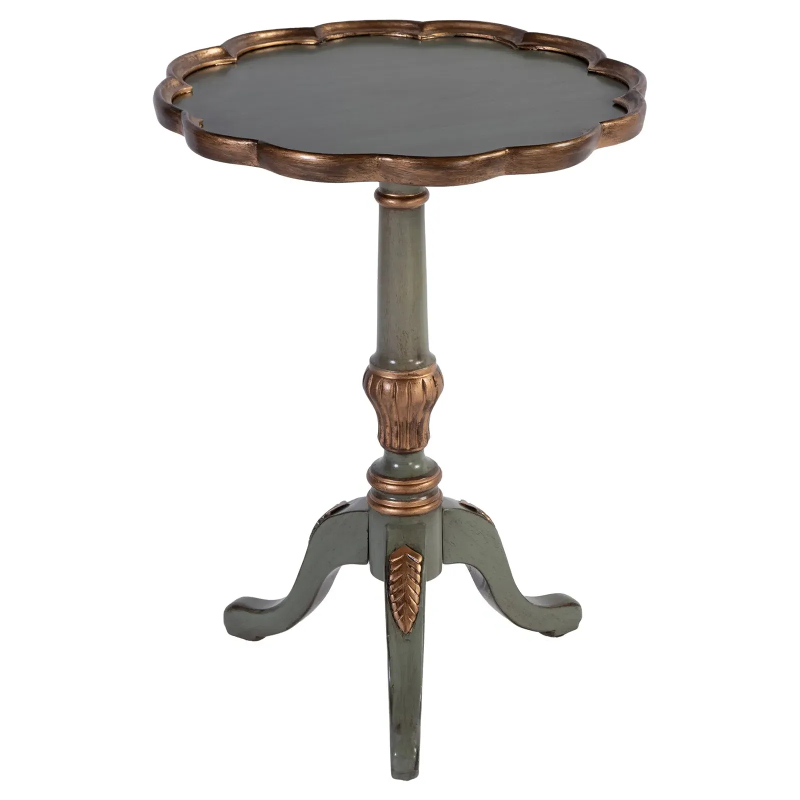 Milena Round Side Table - Green, Wood image