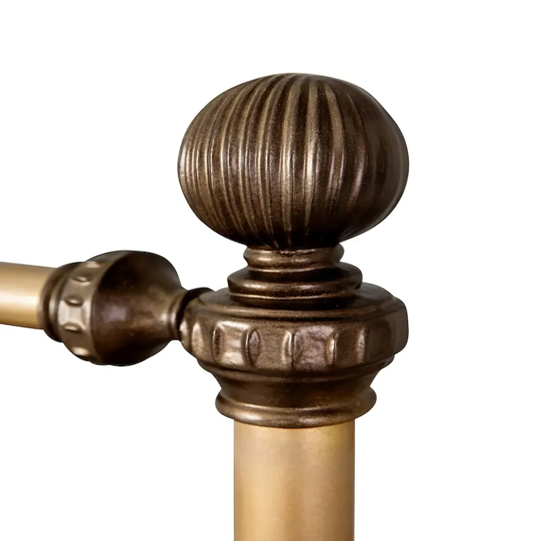 Mileva King Size Bed Frame - Aged Brass, Iron