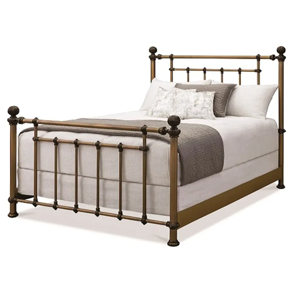 Mileva Queen Size Bed Frame - Aged Brass, Iron image