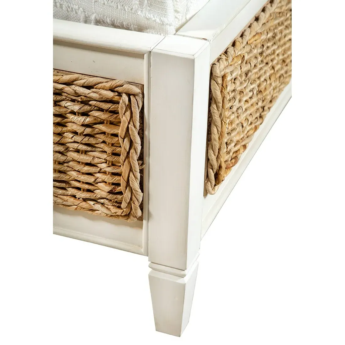 Millet King Size Bed - Cream, Mahogany