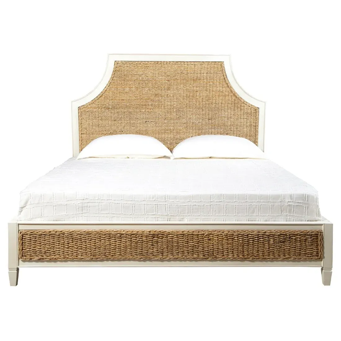 Millet King Size Bed - Cream, Mahogany image