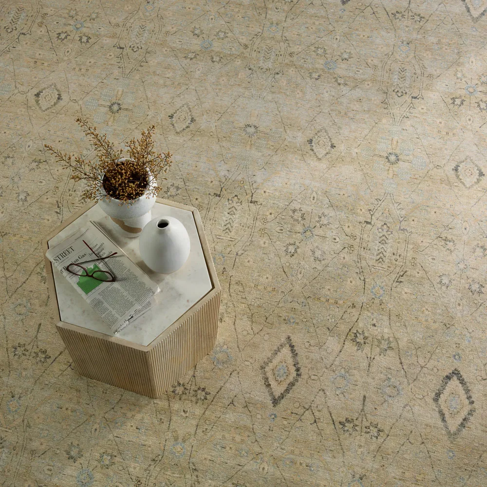 Millie Medallion Patterned Rug - Cream, Cotton