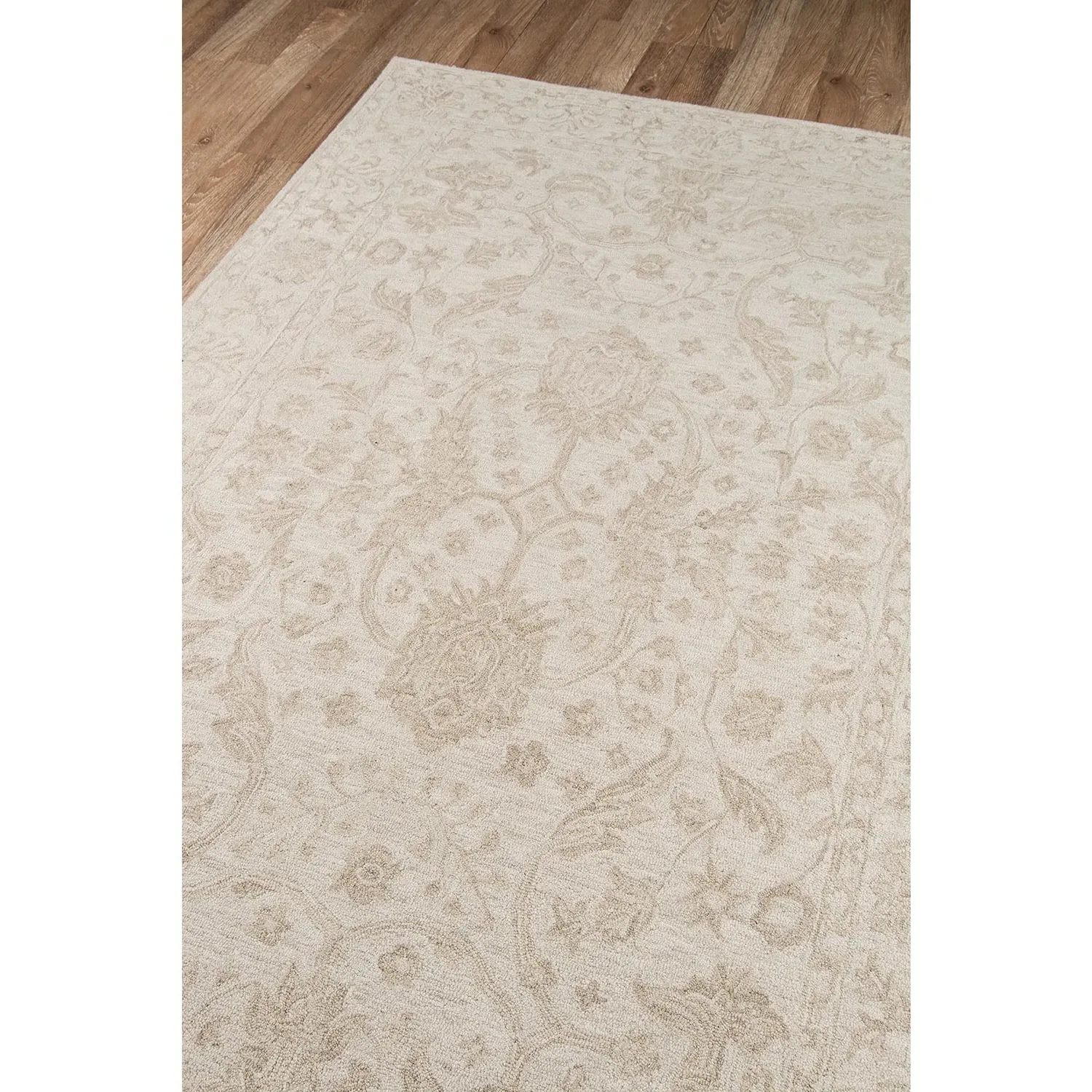 Millie Oriental Patterned Rug - Beige, Wool