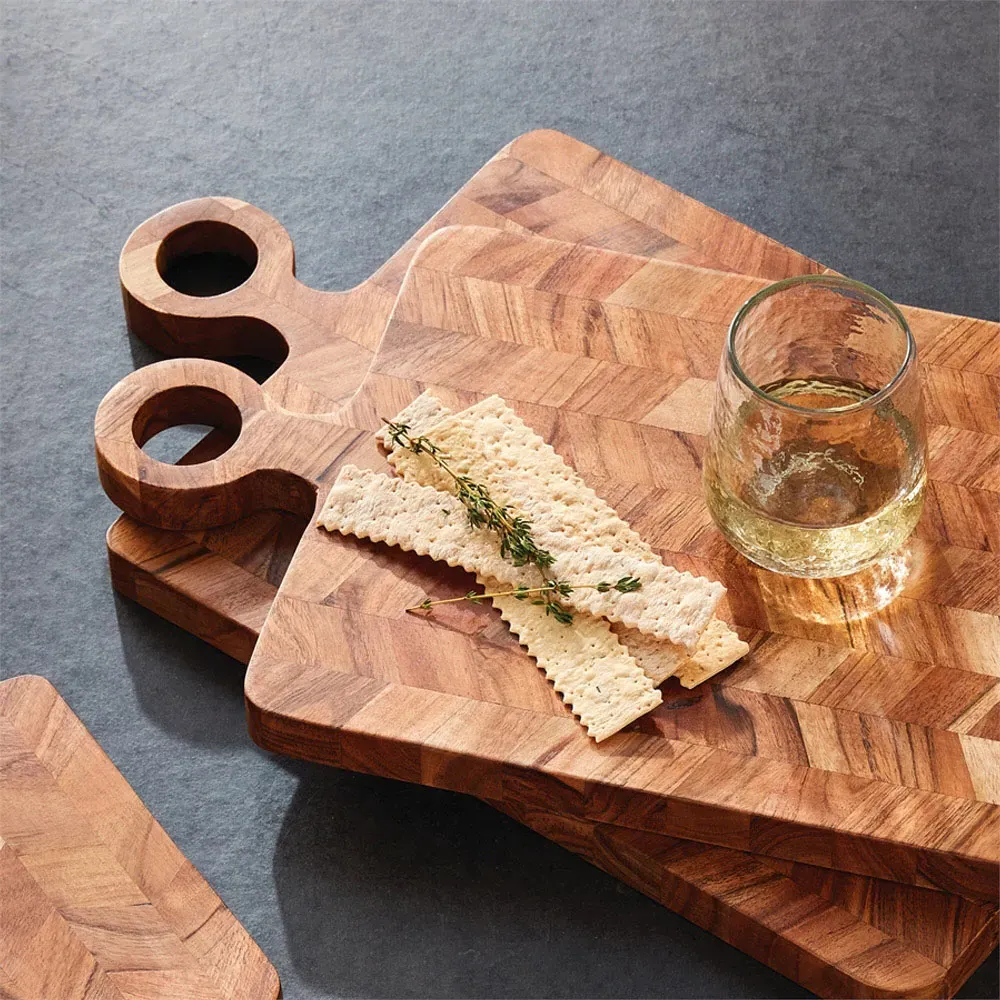 Millie Rustic Lodge Serving Board Set - Natural, Acacia Wood