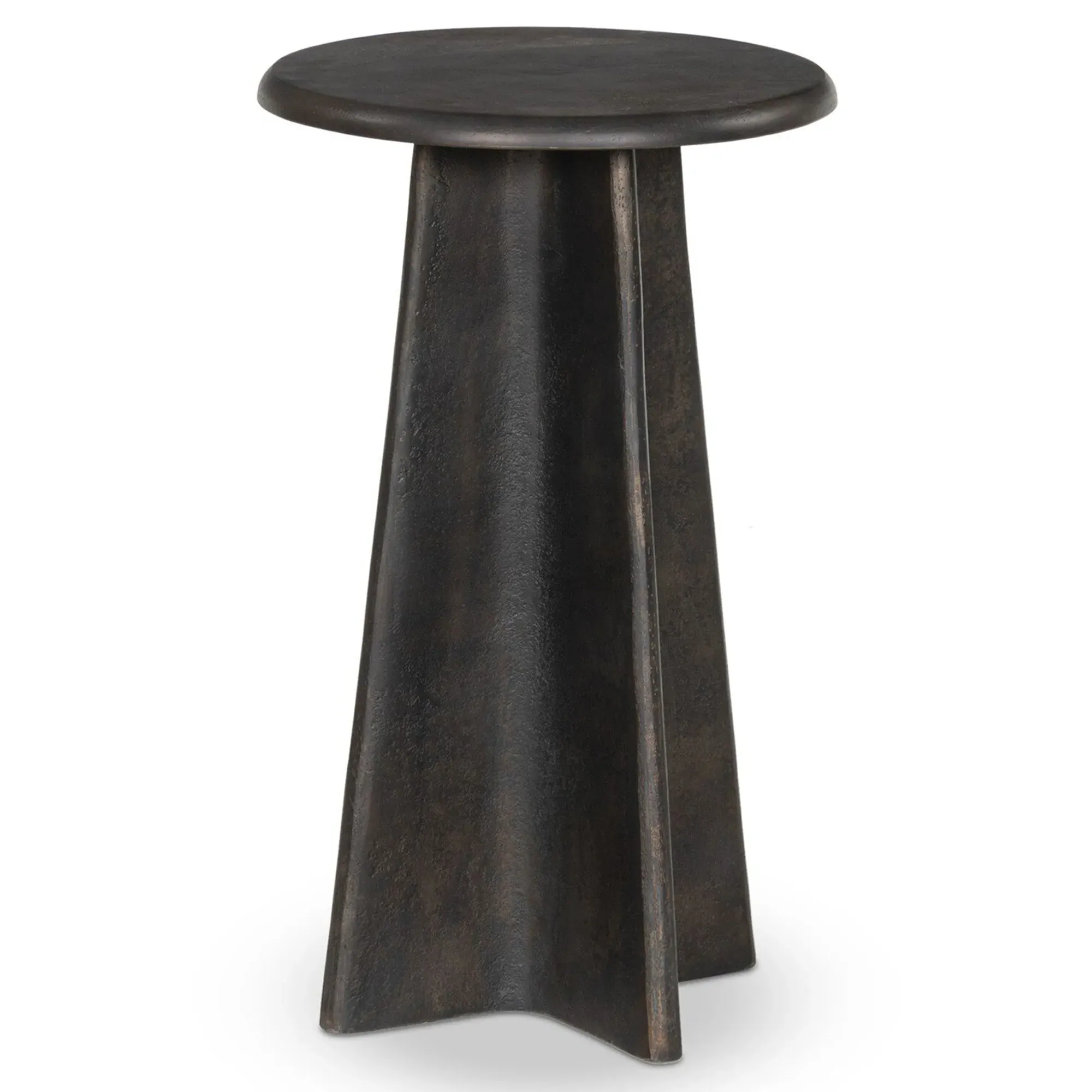 Milo Round End Table - Bronze, Aluminum