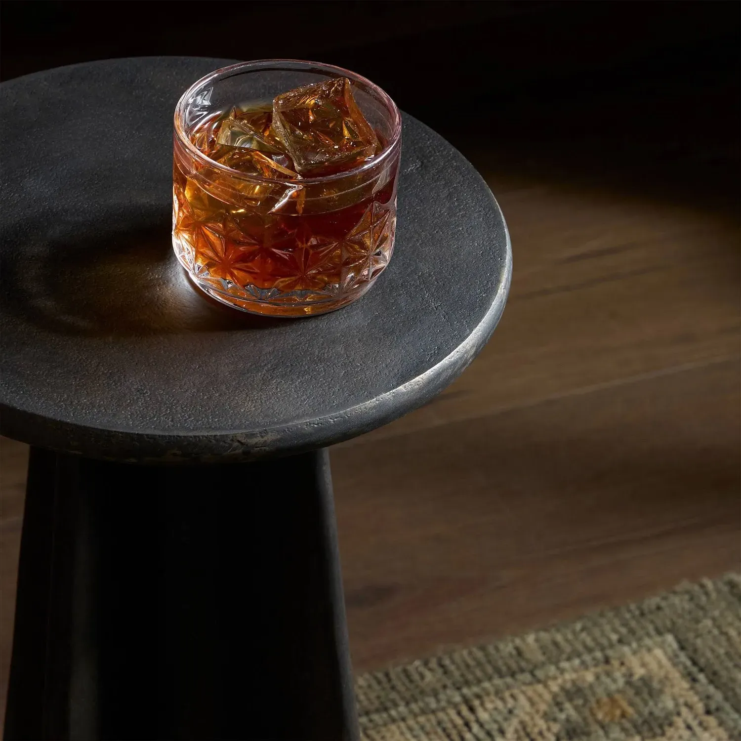 Milo Round End Table - Bronze, Aluminum