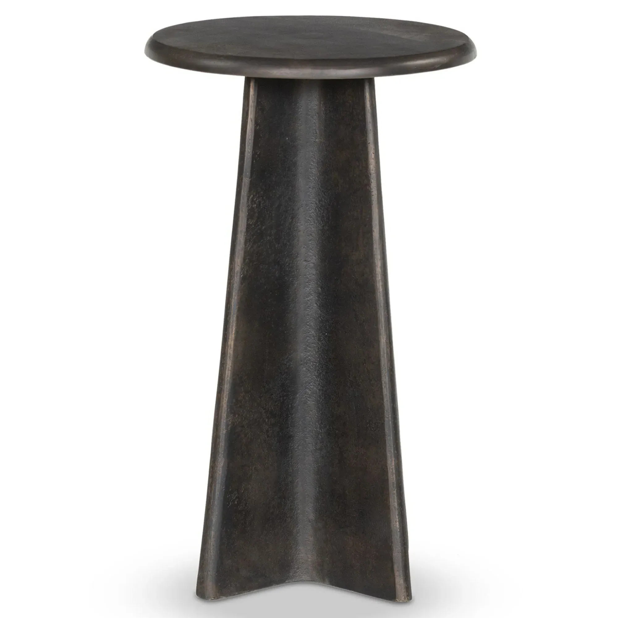 Milo Round End Table - Bronze, Aluminum