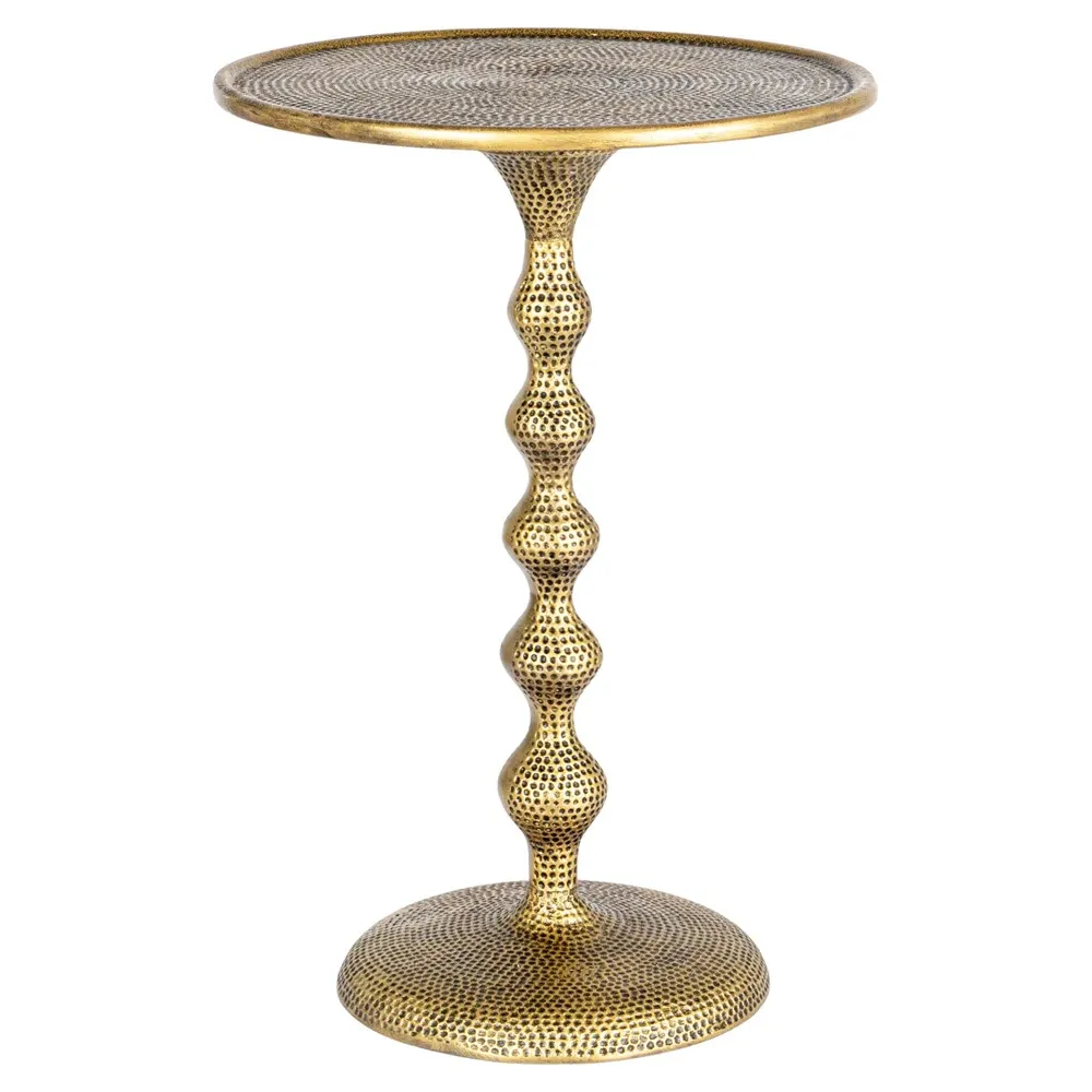 Milton Round End Table - Antique Brass, Aluminum