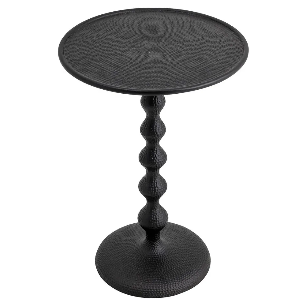 Milton Round End Table - Black, Aluminum