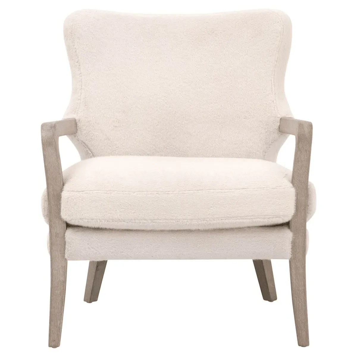 Milvi Upholstered Arm Chair - Cream, Oak Wood image