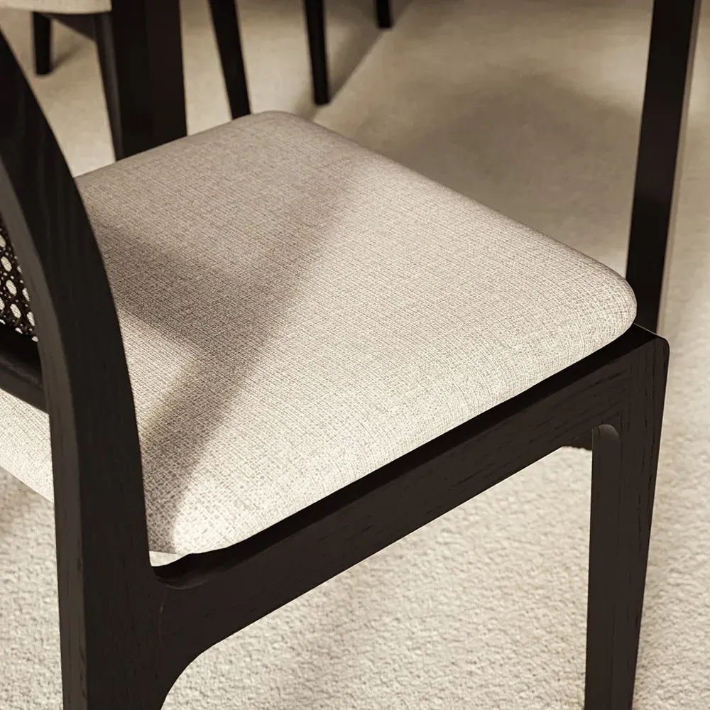 Mina Cane Dining Chair - Black, Tauari Wood
