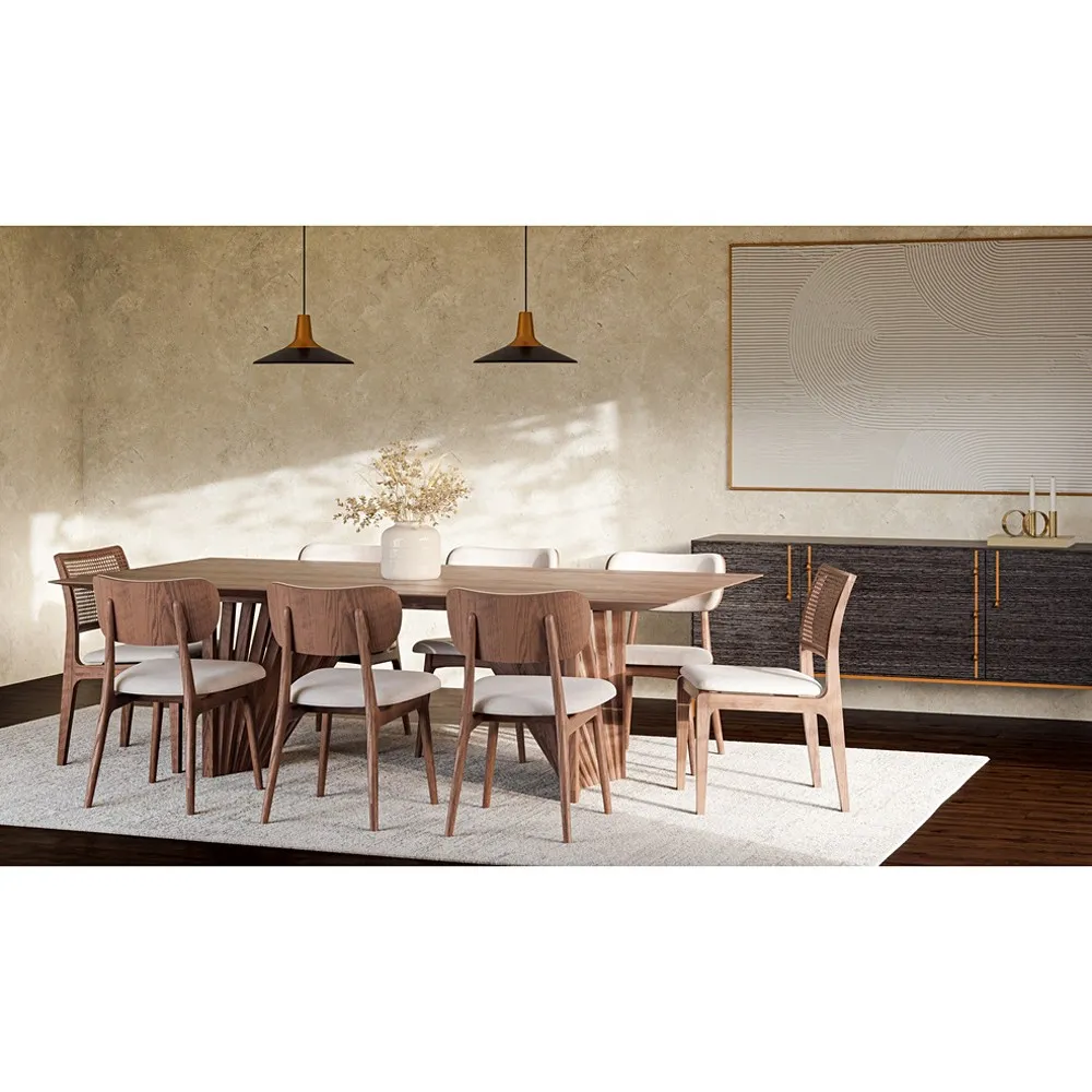 Mina Cane Dining Chair - Brown, Tauari Wood