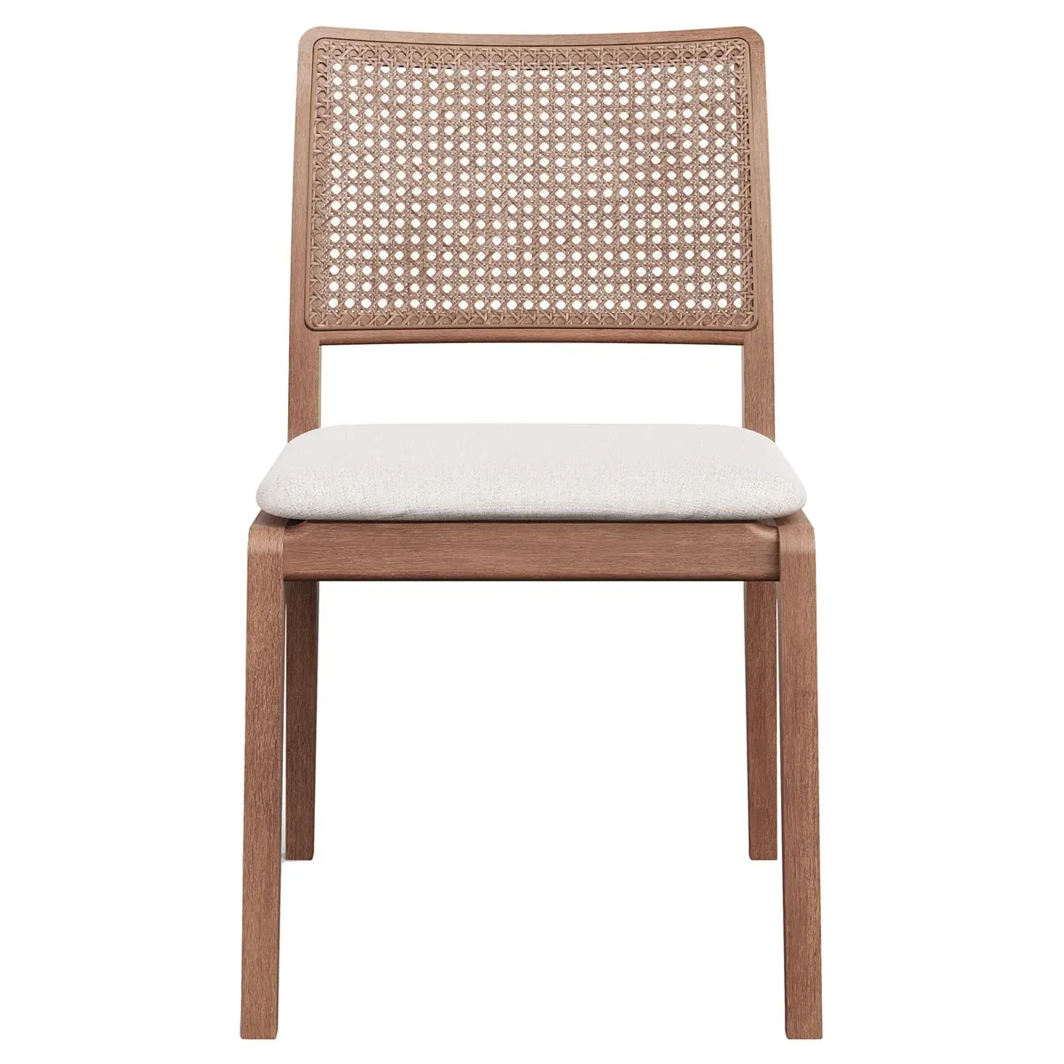 Mina Cane Dining Chair - Dark Brown, Tauari Wood