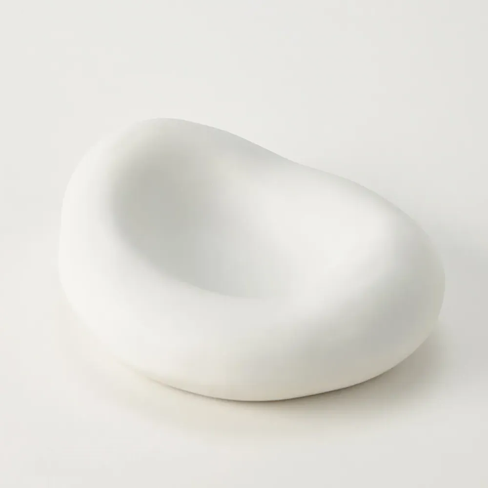 Mina Large Decorative Bowl - White, Ceramic