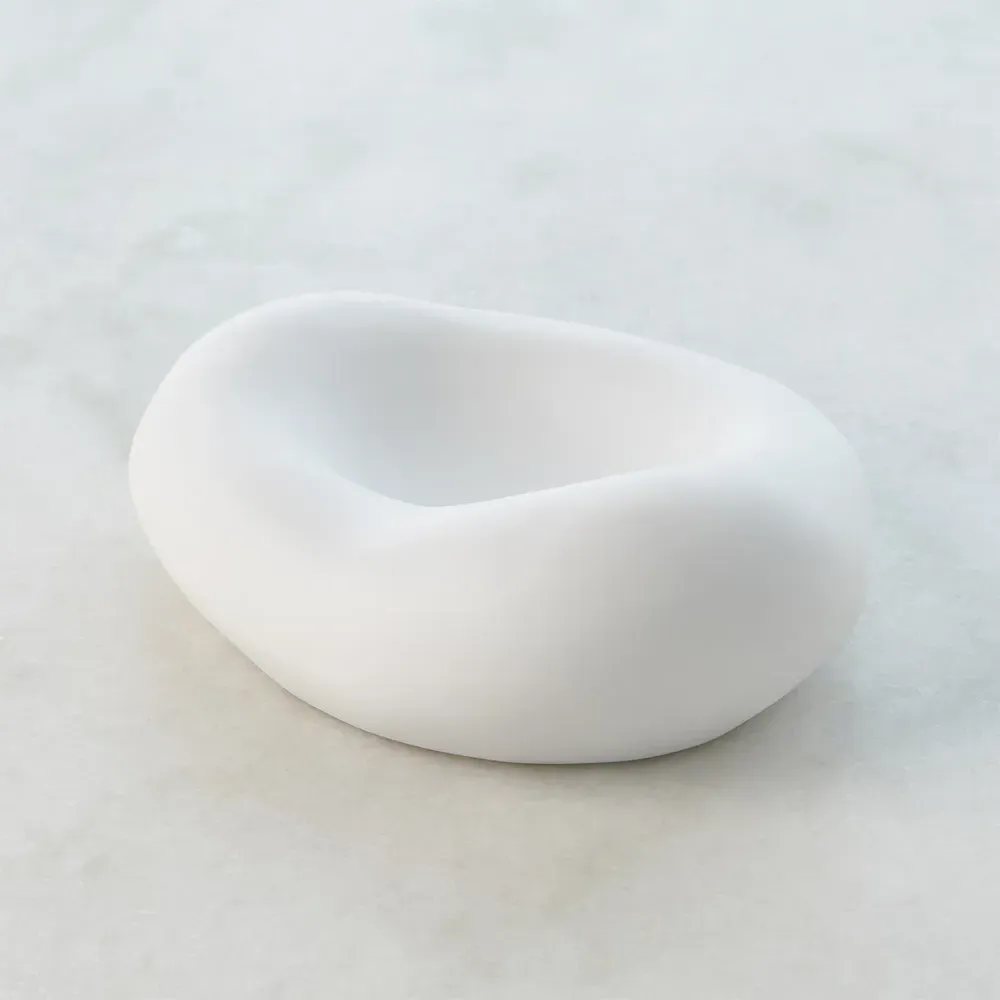 Mina Large Decorative Bowl - White, Ceramic
