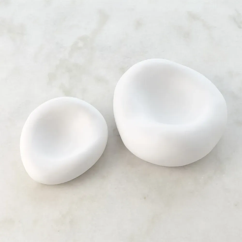 Mina Large Decorative Bowl - White, Ceramic