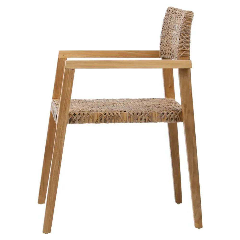 Mina Outdoor Dining Chair Set of 2 - Brown, Teak