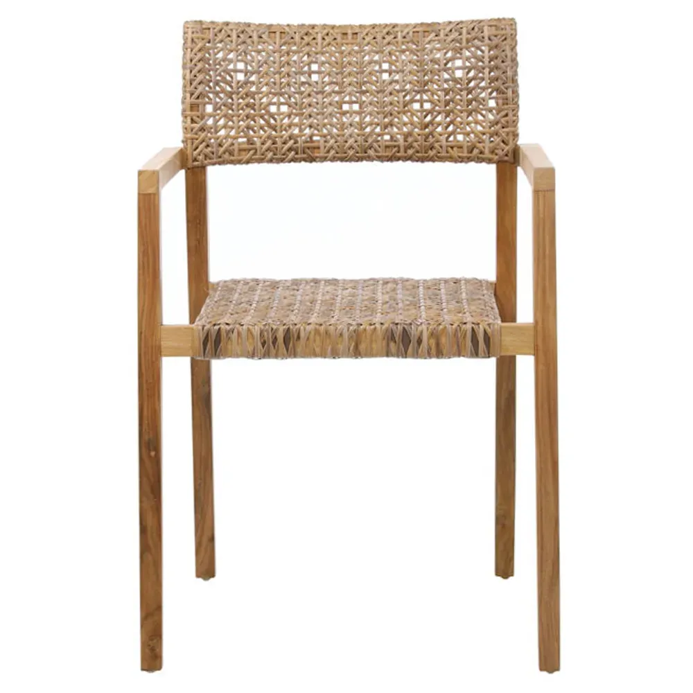 Mina Outdoor Dining Chair Set of 2 - Brown, Teak image