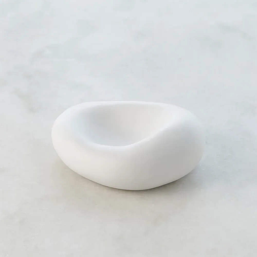 Mina Small Decorative Bowl - White, Ceramic