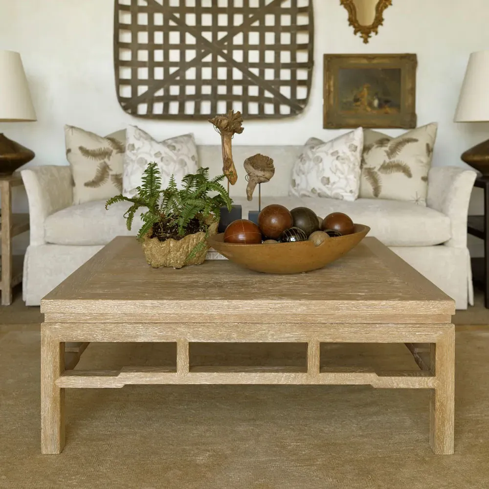Ming Square Coffee Table - Limewash, Oak