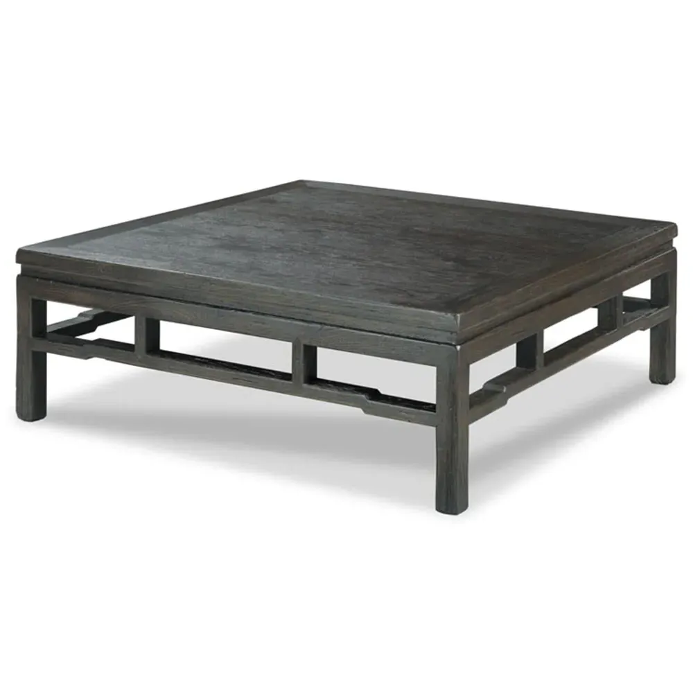 Ming Square Coffee Table - Worn Black, Oak