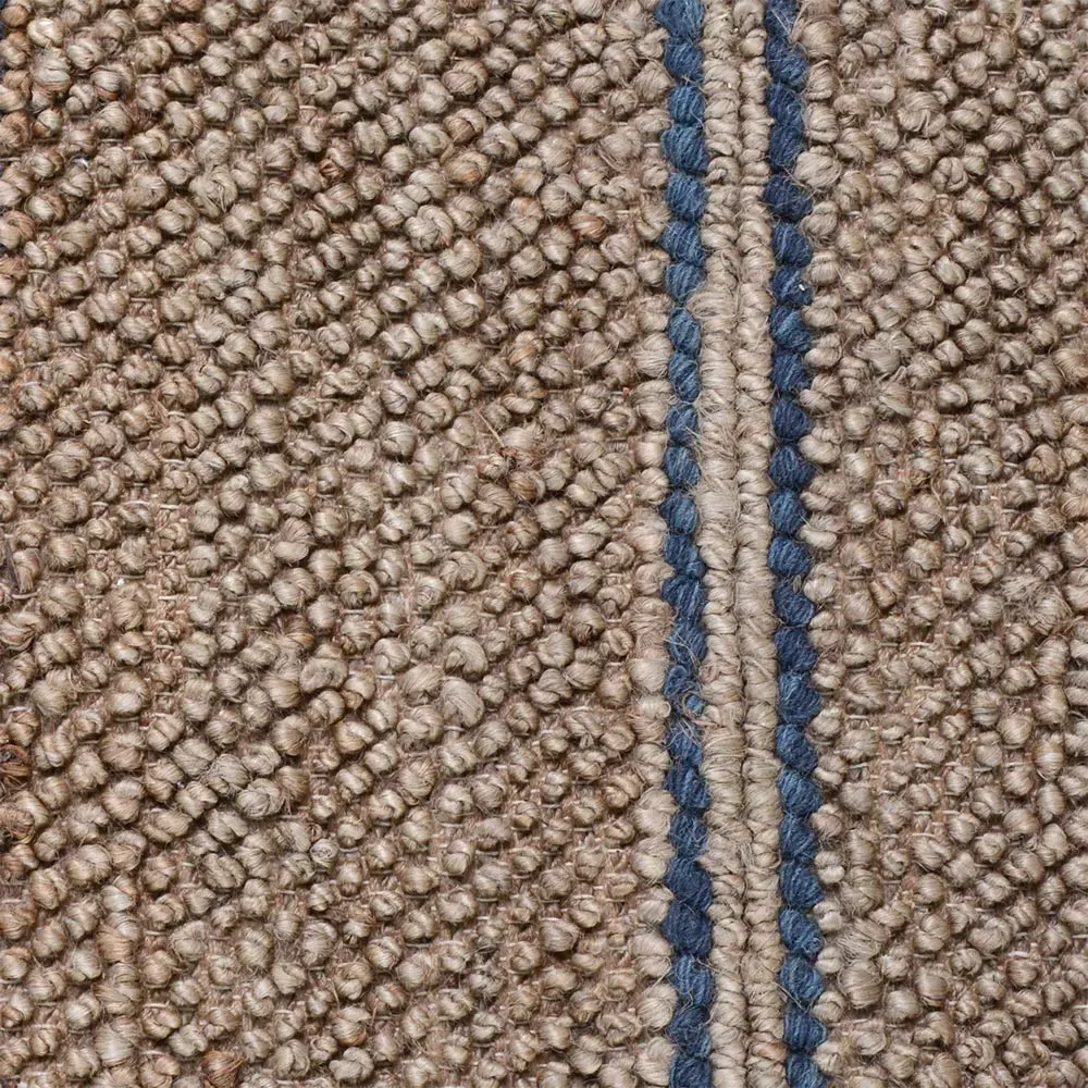 Mira 9x12 Striped Rug - Navy Blue, Jute