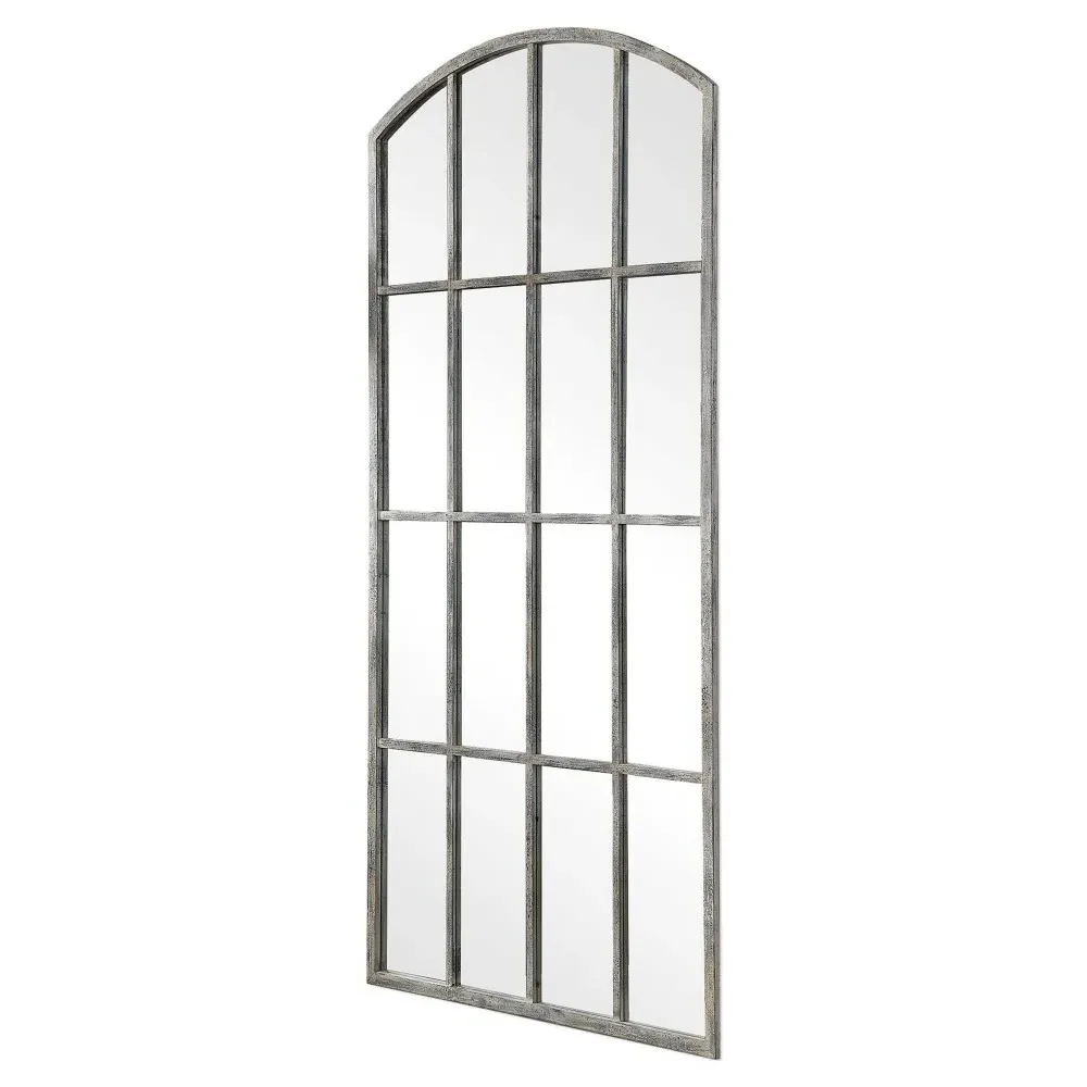 Mira Arched Floor Mirror - Grey, Iron