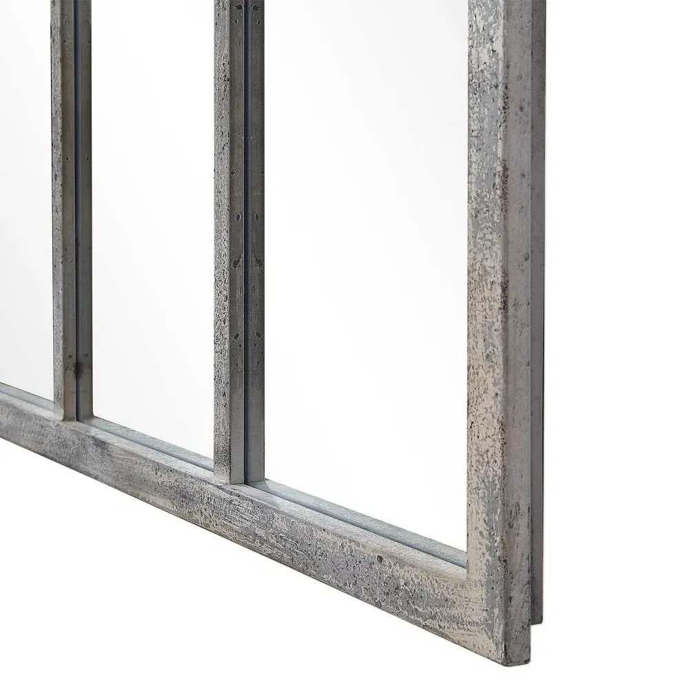 Mira Arched Floor Mirror - Grey, Iron