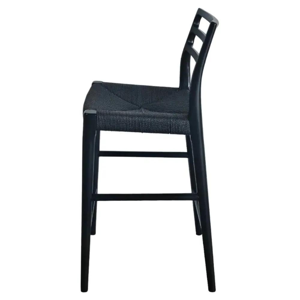 Mira Counter Stool - Black, Ash Wood