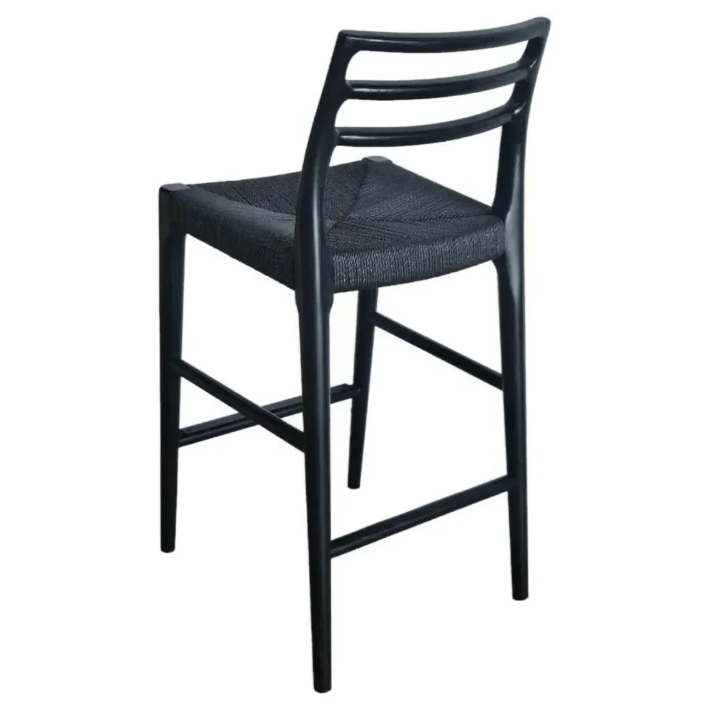 Mira Counter Stool - Black, Ash Wood