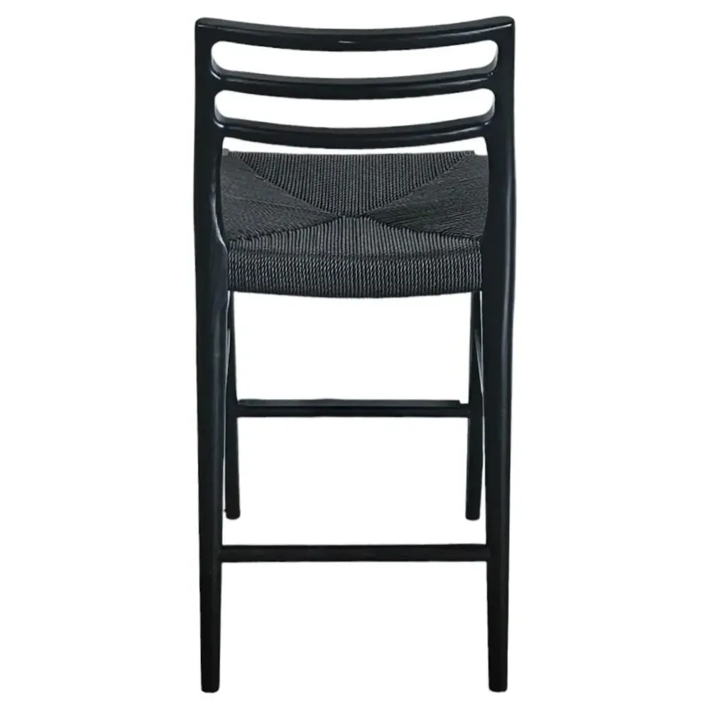 Mira Counter Stool - Black, Ash Wood