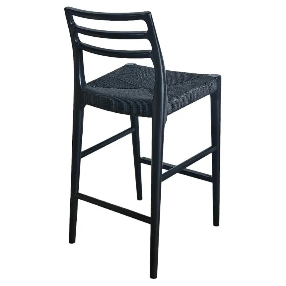 Mira Counter Stool - Black, Ash Wood