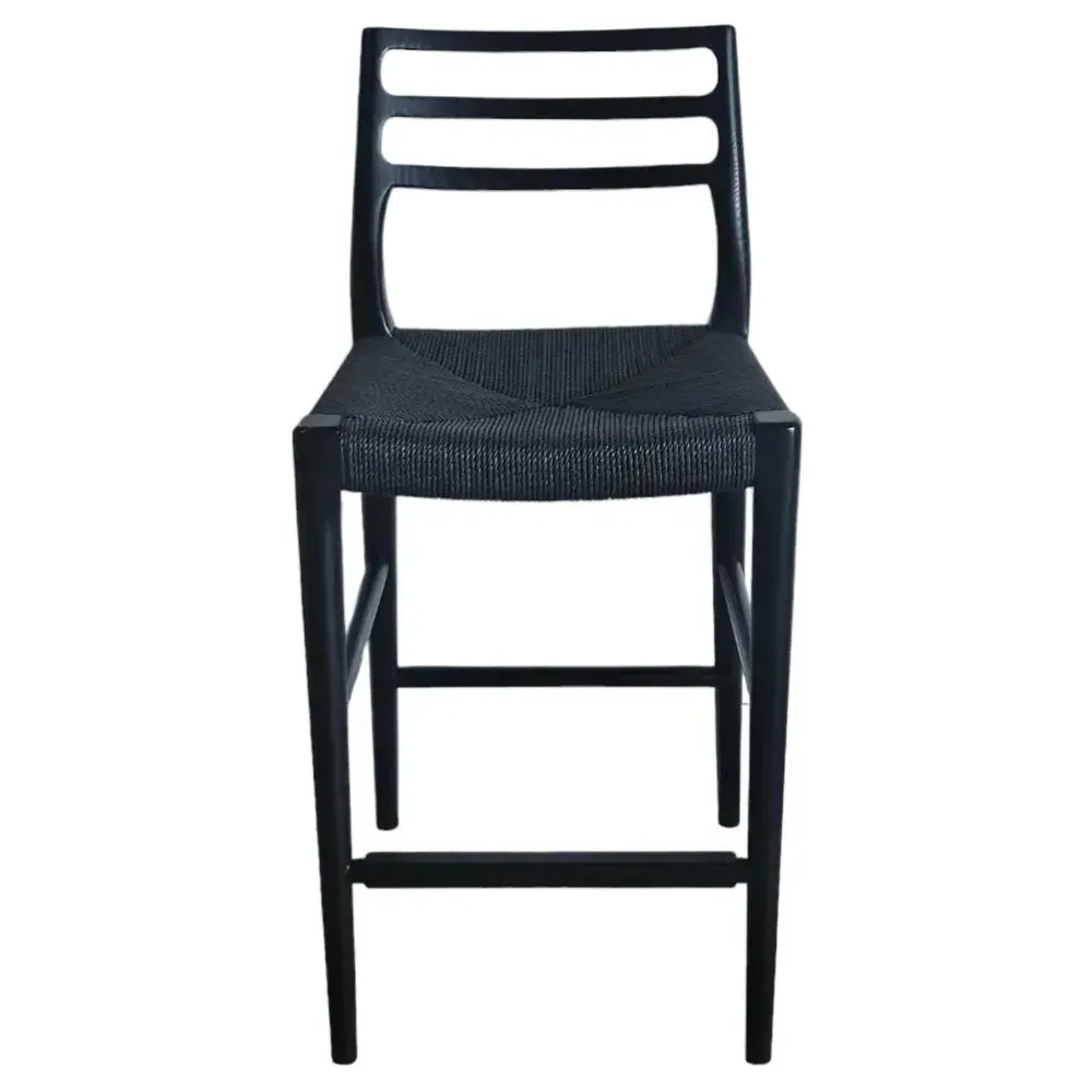 Mira Counter Stool - Black, Ash Wood