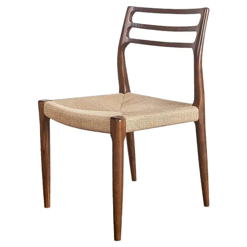 Mira Dining Chair Set of 2 - Brown, Ash Wood