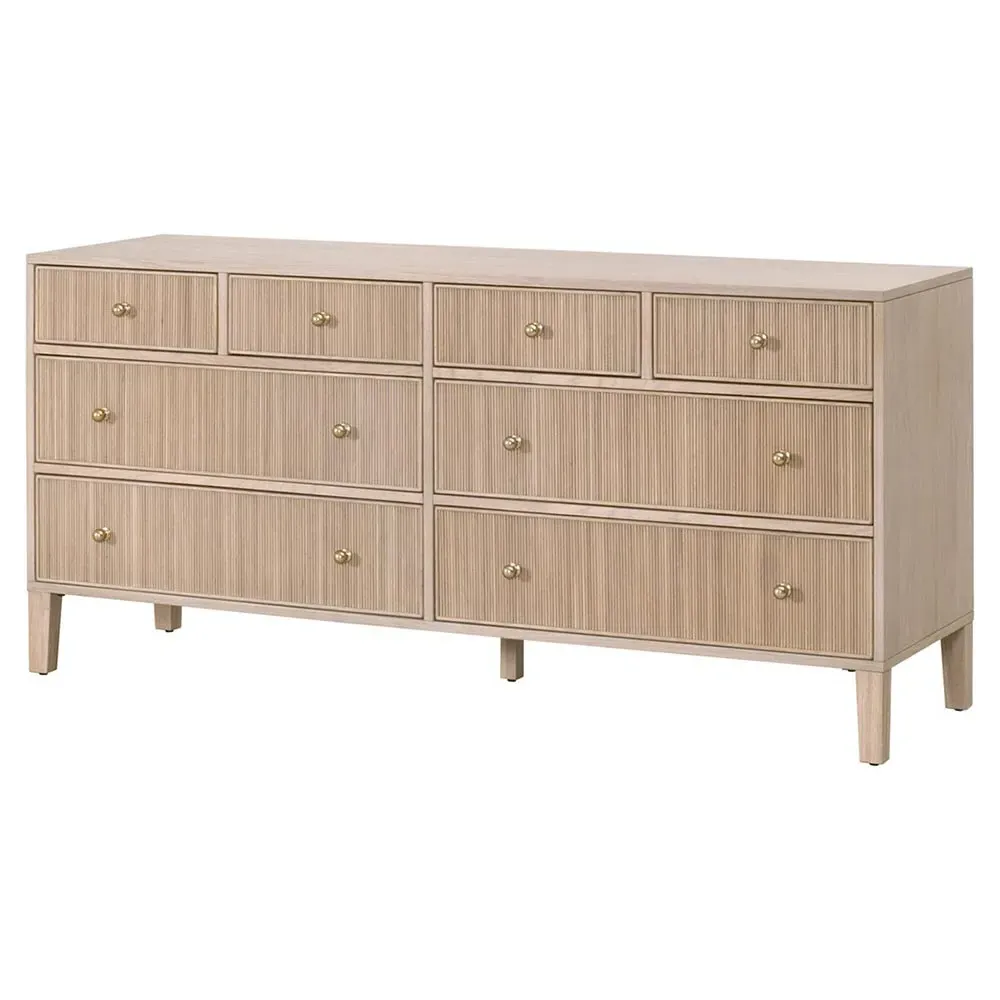 Mira Double Dresser with Iron Pulls - Natural, Oak