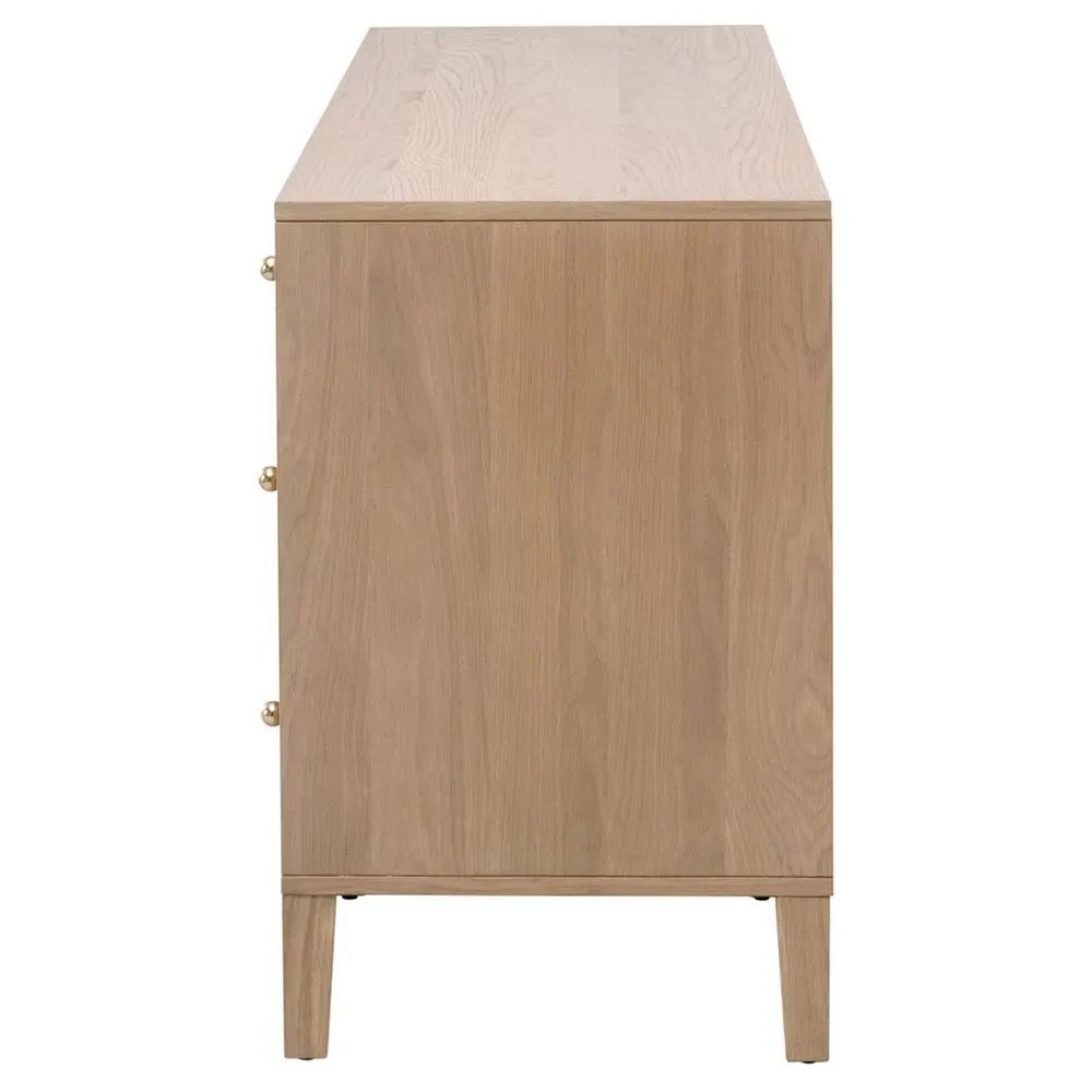 Mira Double Dresser with Iron Pulls - Natural, Oak