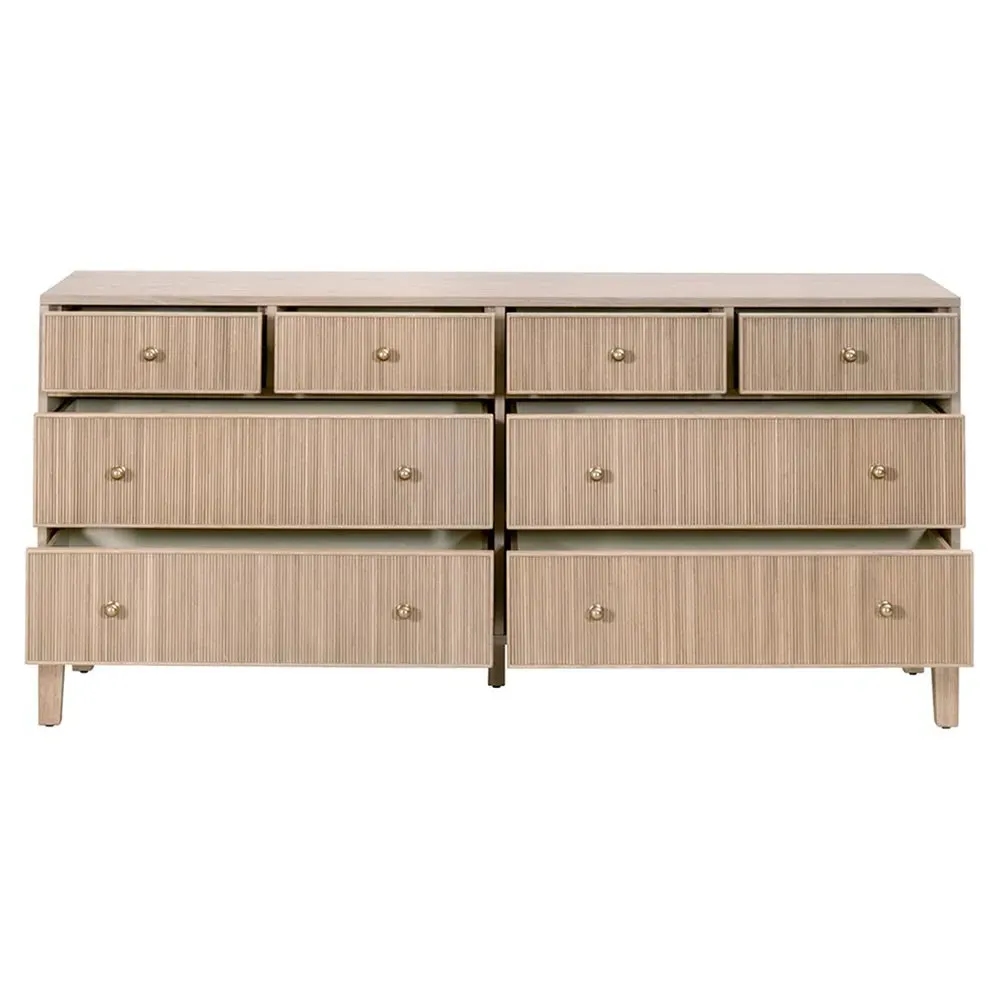 Mira Double Dresser with Iron Pulls - Natural, Oak