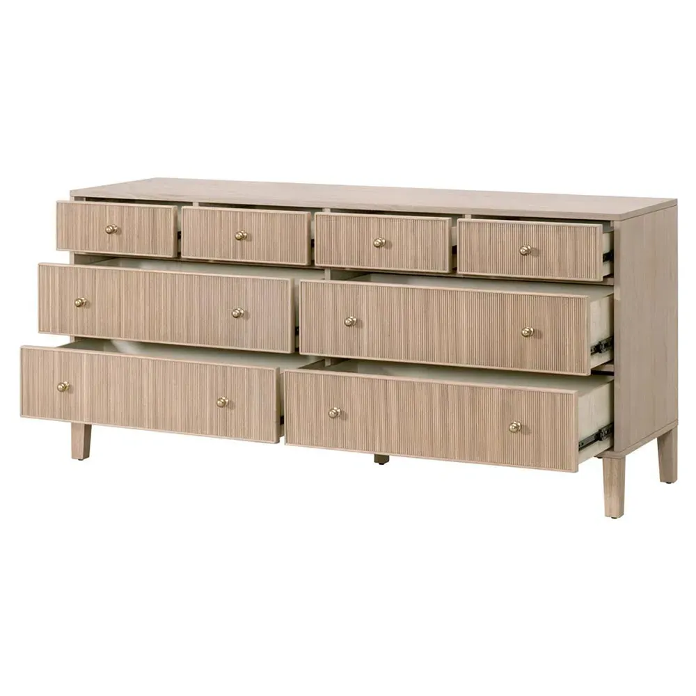 Mira Double Dresser with Iron Pulls - Natural, Oak