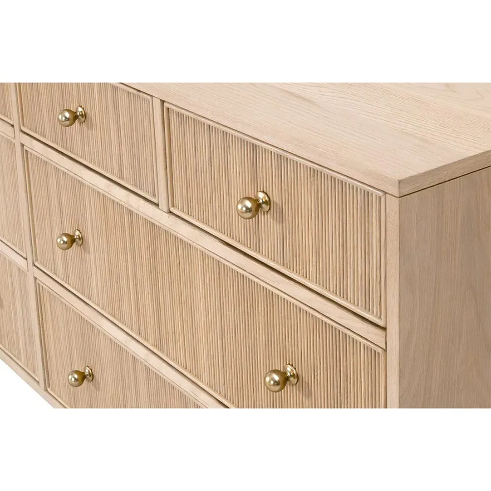 Mira Double Dresser with Iron Pulls - Natural, Oak