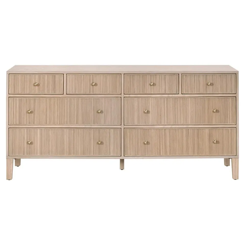 Mira Double Dresser with Iron Pulls - Natural, Oak