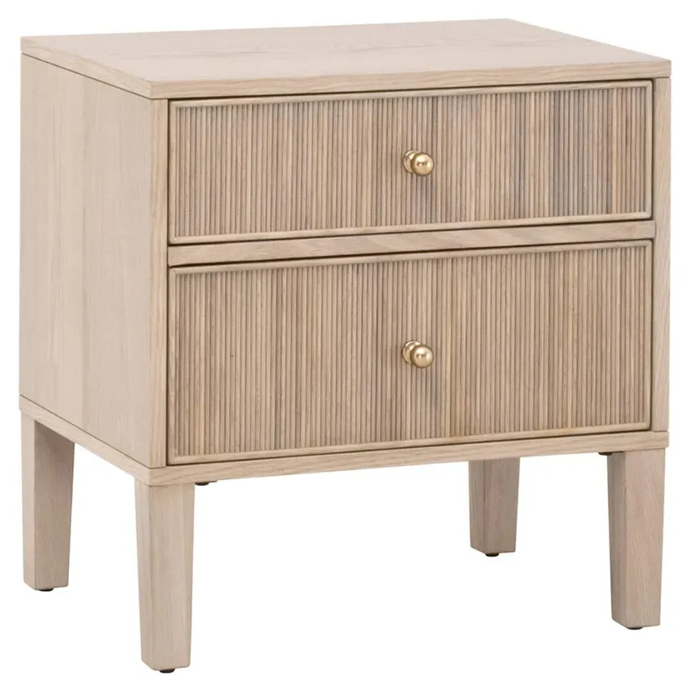 Mira Nightstand with Iron Pulls - Natural, Oak