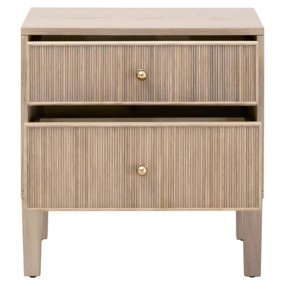 Mira Nightstand with Iron Pulls - Natural, Oak